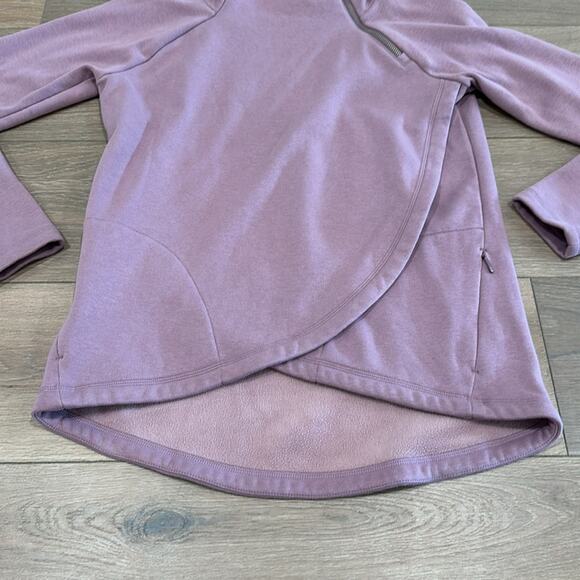 ATHLETA Mauve Pink Cozy Karma ASYM Pullover Fleece Cowl Neck Jacket Size XS‎ - Picture 5 of 12